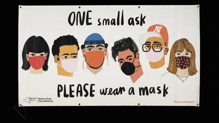 Battery Park City Authority Banner 'One small ask / Please wear a mask'
