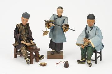 Figurines from model Chinese pharmacy, China, 1881-1885