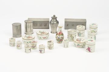 Parts from model Chinese pharmacy, China, 1881-1885