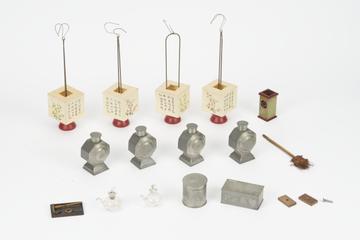 Parts from model Chinese pharmacy, China, 1881-1885