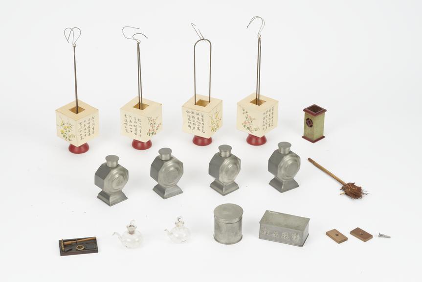 Parts from model Chinese pharmacy, China, 1881-1885