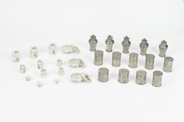 Parts from model Chinese pharmacy, China, 1881-1885