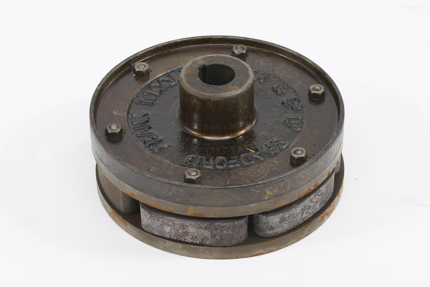 Example of interfacing leather band flexible flange coupling for 1 3/4" shaft