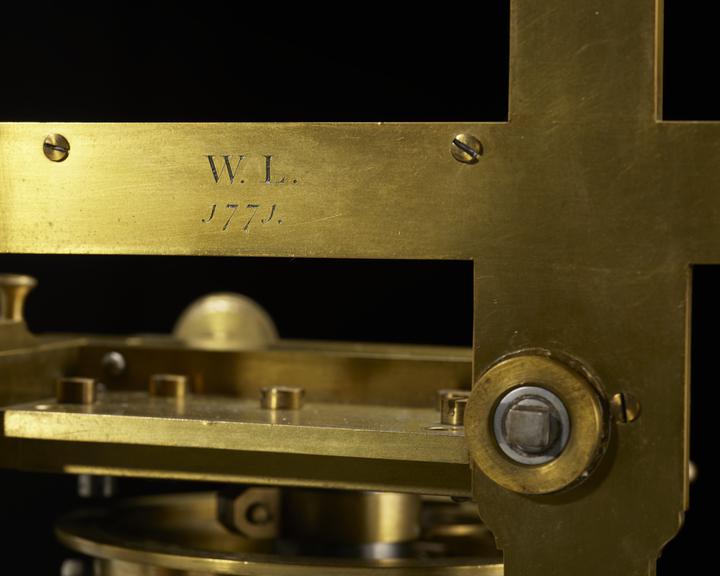 Brass quadrant with stand, 1771