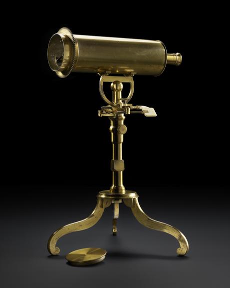 Cassegrain reflecting Telescope of 2 1/2-inch aperture with claw foot pillar stand