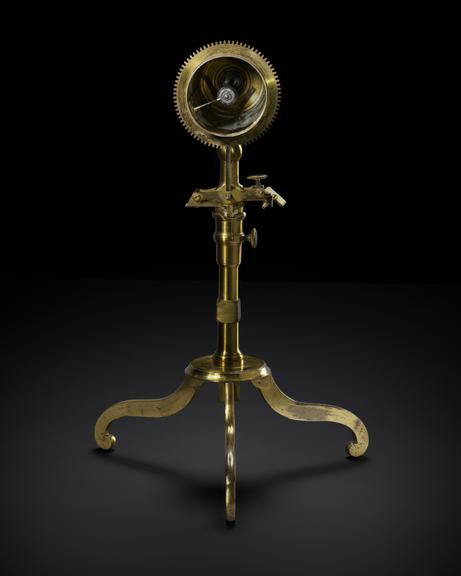 Cassegrain reflecting Telescope of 2 1/2-inch aperture with claw foot pillar stand