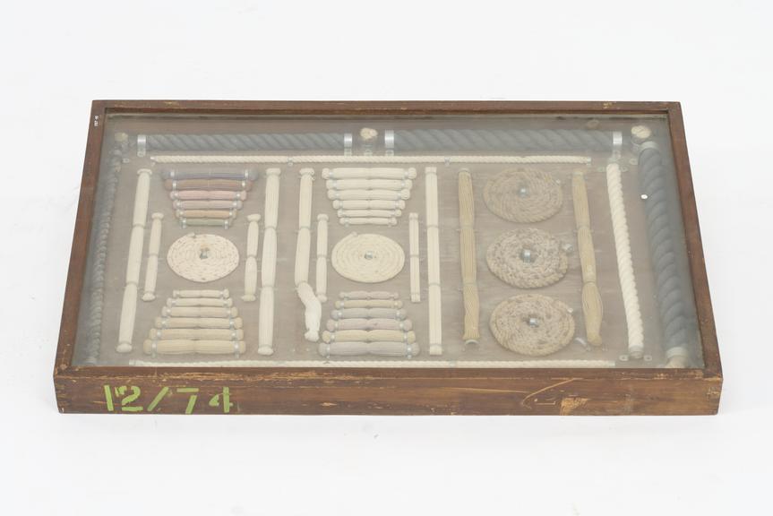 Fifty-four specimens of patent interstranded cotton driving rope
