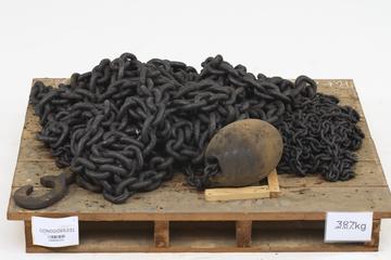 Heavy chain with a shackle at one end