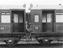 Two railway carriages at Horwich works, about 1916.