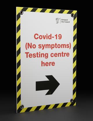 “Covid-19 (No symptoms)” sign from Liverpool mass testing programme