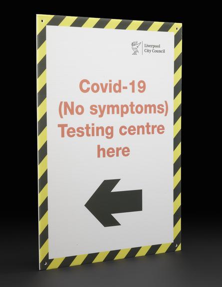 “Covid-19 (No symptoms)” sign from Liverpool mass testing programme