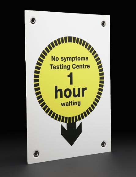 “No symptoms testing centre” sign from Liverpool mass testing programme