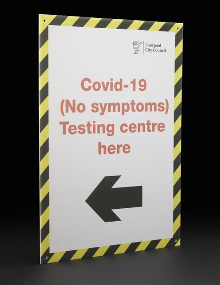 “Covid-19 (No symptoms)” sign from Liverpool mass testing programme