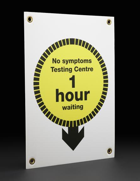 “No symptoms testing centre” sign from Liverpool mass testing programme