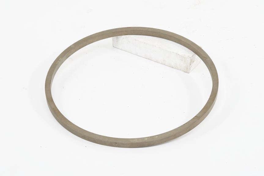 "No oil metal" solid piston ring for 26 1/2" diam. cylinder. Loftus Perkins's patent A.D. 1872