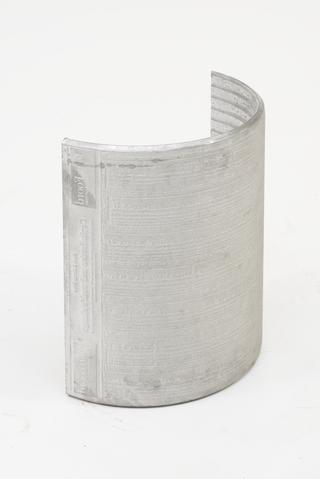 Curved Stereotype Plate for printing The Times newspaper, 1978