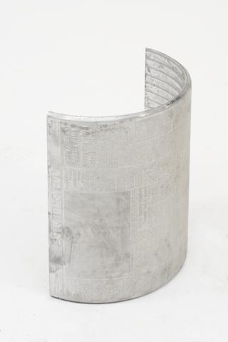 Curved Stereotype Plate for printing The Times newspaper, 1978