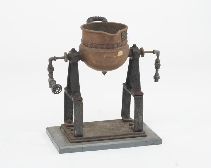 Kettle for making wax dyes.
