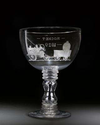 Glass commemorative goblet, 'Rocket'