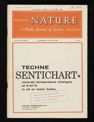 Martin Cole's copy of 'Nature' with article on 6-APA