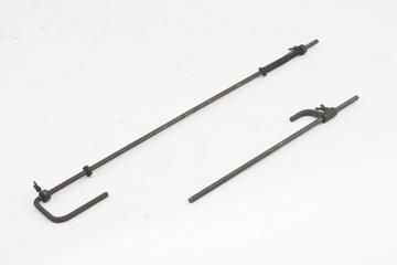 Steel rod 30" x 5/8" diameter with cast fitting clamped by a thumb screw