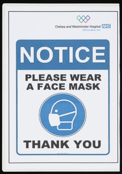 NHS 'Wear a face mask' notice poster