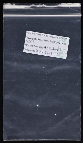 Bag used to transport Margaret Keenan's second COVID-19 vaccine dose