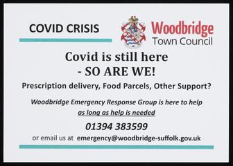 Woodbridge Town Council 'COVID CRISIS' postcard