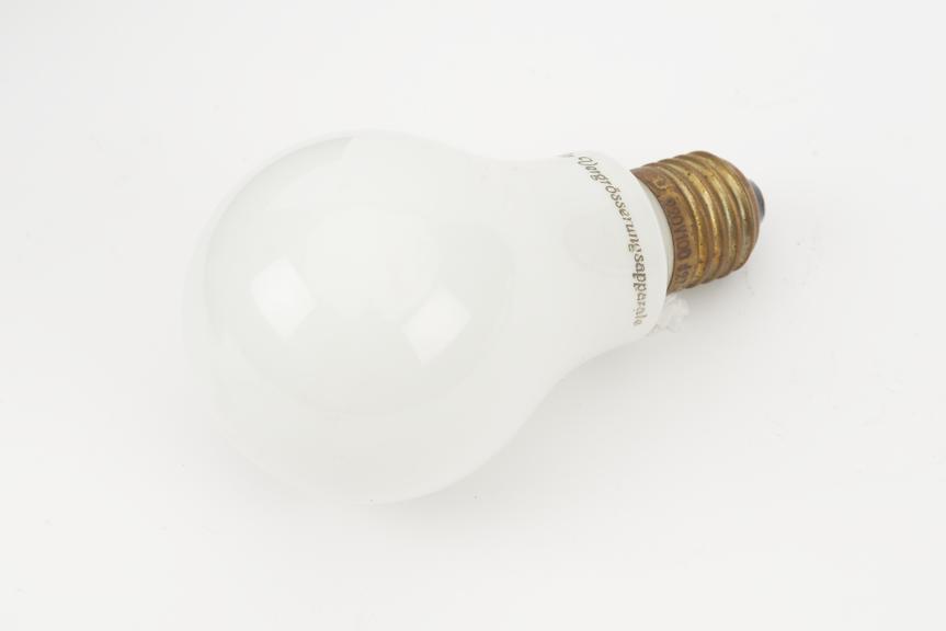 Screw-in pear shaped opaque light bulb