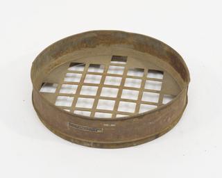 British Standard sieve to "BS 410" of tinned steel