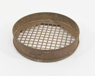 British Standard sieve to "BS 410" of tinned steel