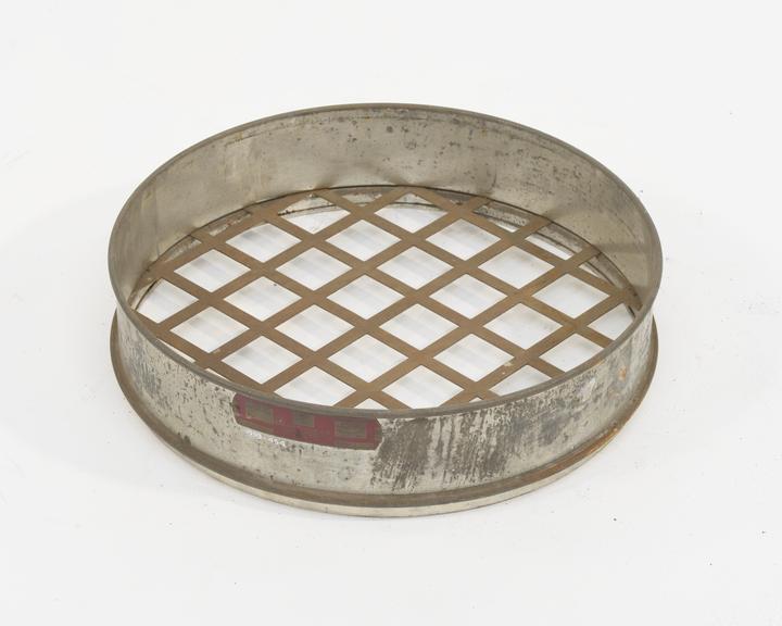 British Standard sieve to "BS 410" of tinned steel