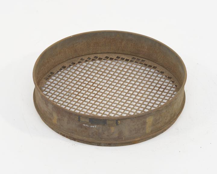 British Standard sieve to "BS 410" of tinned steel