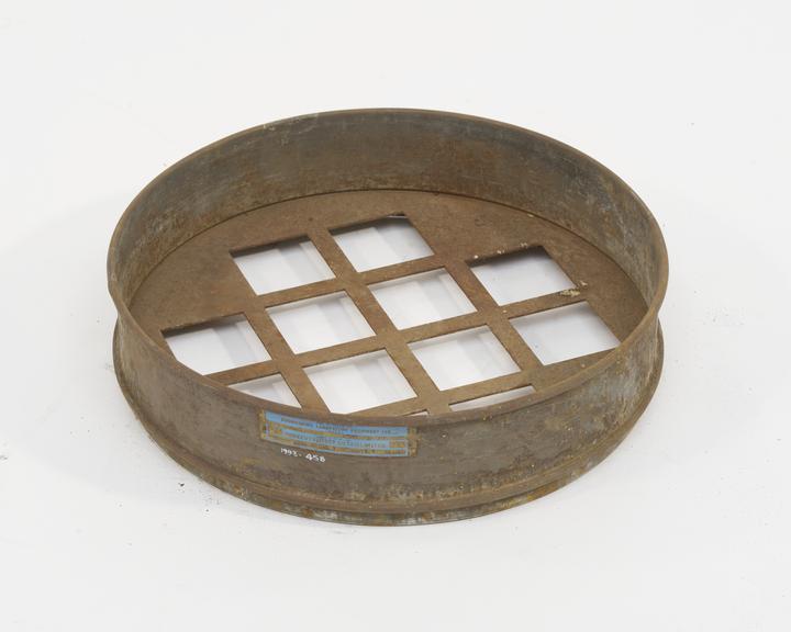 British Standard sieve to "BS 410" of tinned steel