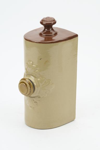 Stoneware Hot Water Bottle with D-Shaped Cross Section