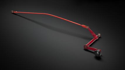 Handle and lever from front offside for controlling engine valve for Foden 6 ton diesel lorry