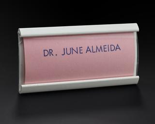 Name badge for Dr. June Almeida (1930-2007