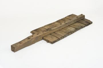 Wooden sluice gate and rack