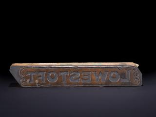 Printing Block, 'LOWESTOFT'