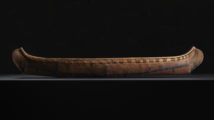 Model of a birch bark canoe from North America