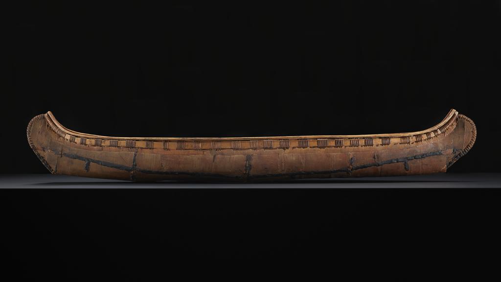 Model of a birch bark canoe from North America