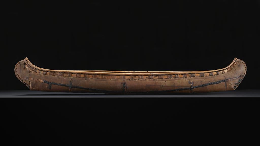 Model of a birch bark canoe from North America