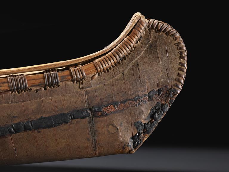 Model of a birch bark canoe from North America