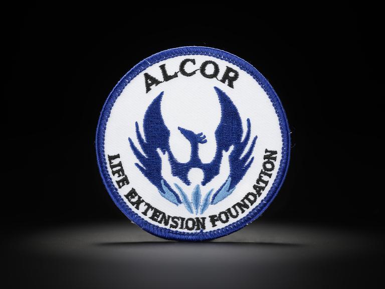 Cloth patch supplied by Alcor Life Extension Foundation