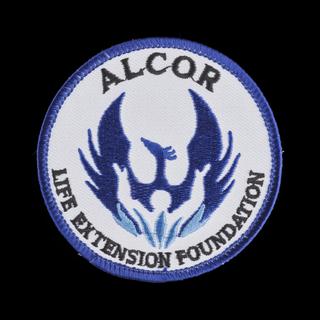 Cloth patch supplied by Alcor Life Extension Foundation