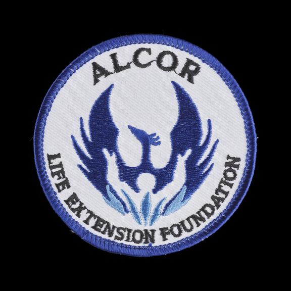 Cloth patch supplied by Alcor Life Extension Foundation