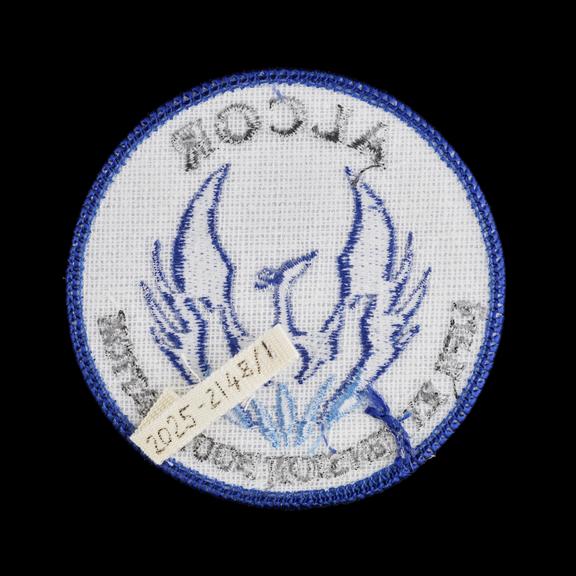 Cloth patch supplied by Alcor Life Extension Foundation