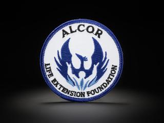 Cloth patch supplied by Alcor Life Extension Foundation