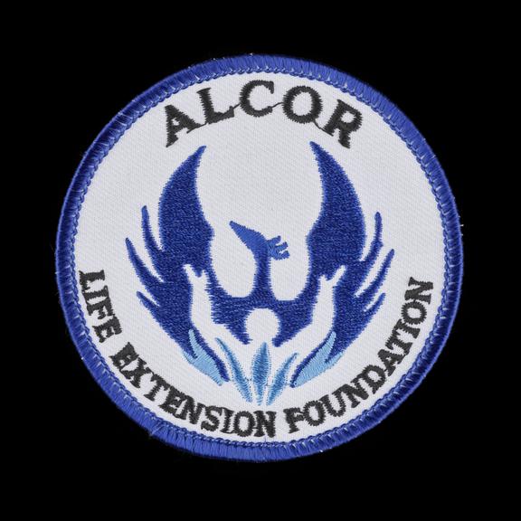 Cloth patch supplied by Alcor Life Extension Foundation
