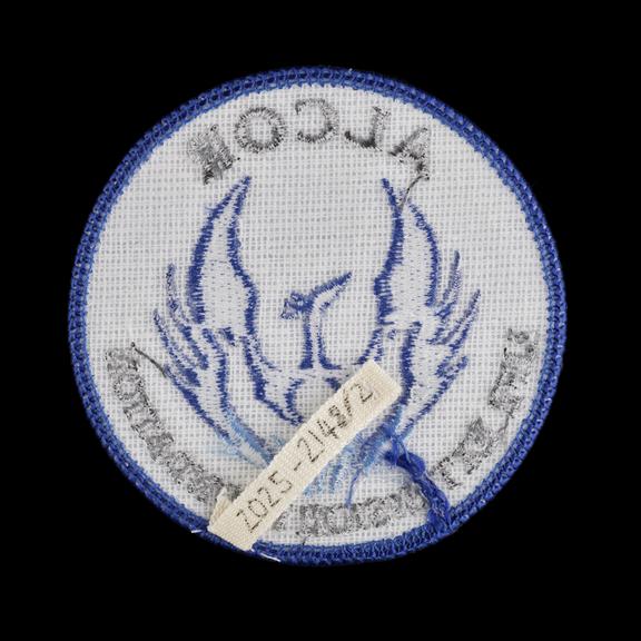 Cloth patch supplied by Alcor Life Extension Foundation